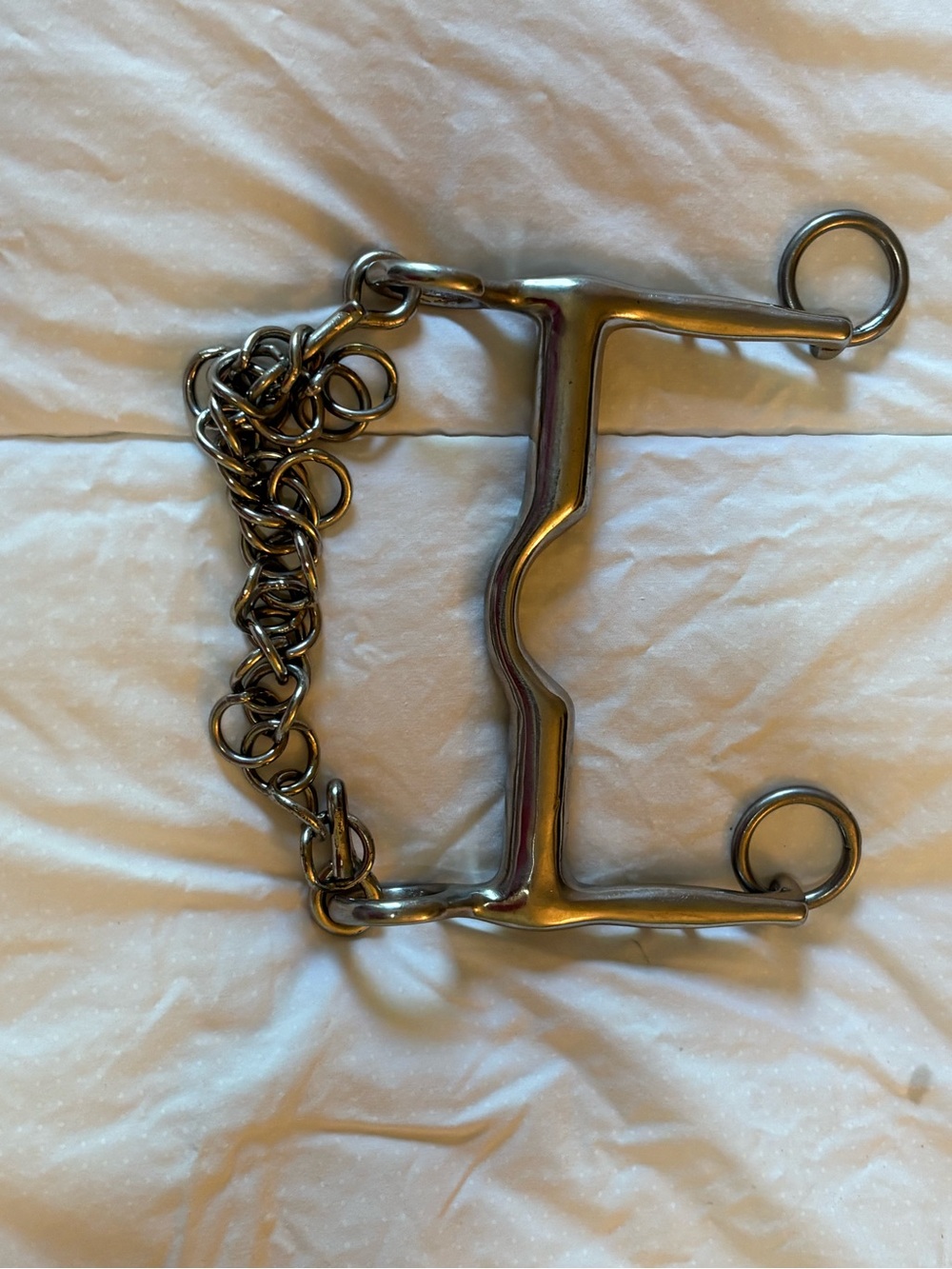 Antique style Stainless Steel Horse Bit with Chain - Silver - Picture 4 of 9